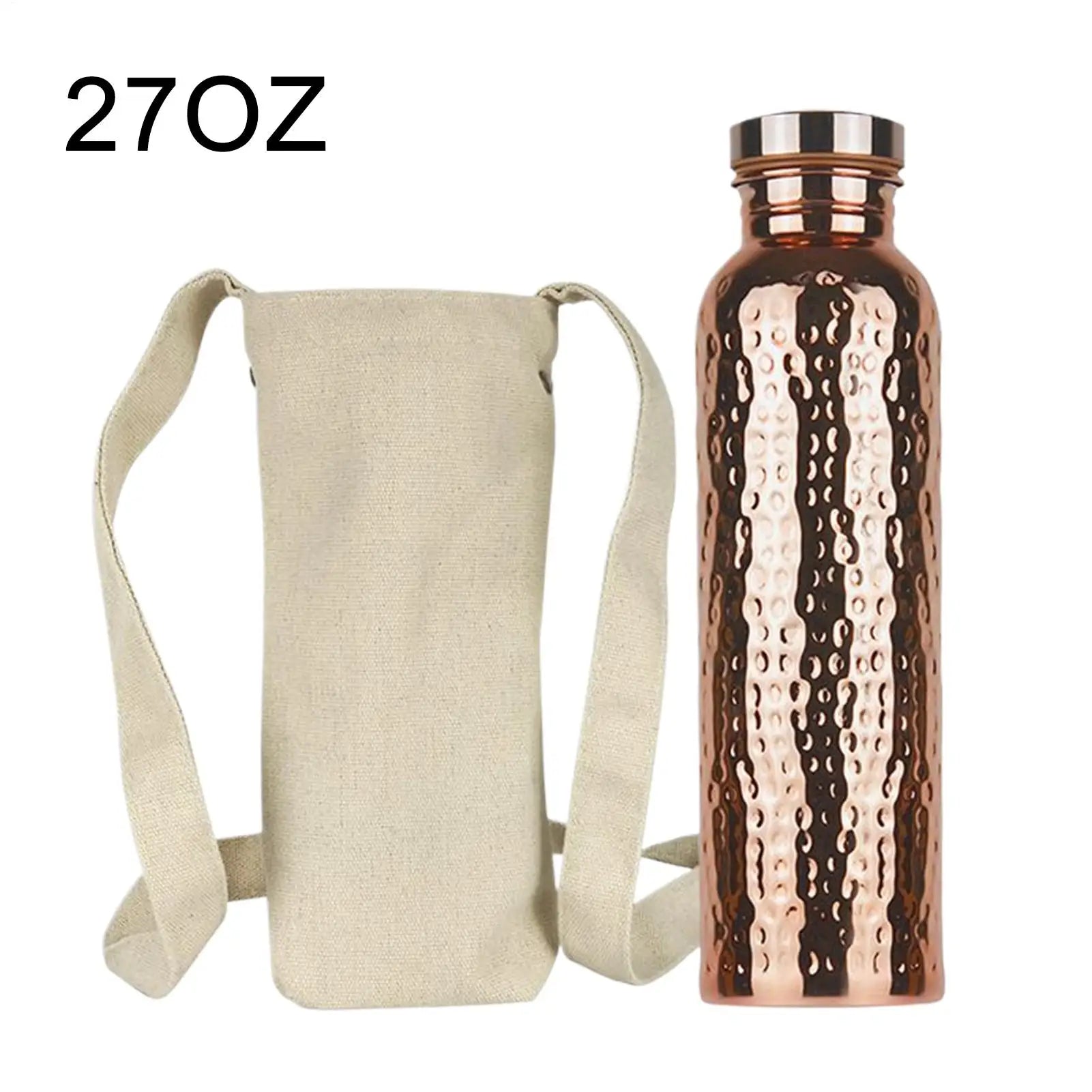Copper Water Bottle Leak-Proof Insulated Copper Water Bottle Portable Leakproof 27Oz Cup for Gym Camping Traveling Sports Daily