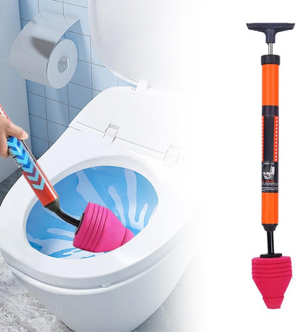 High Pressure Toilet Unblock a Shot, Toilet Plunger Clog Remover Tool, Toilet Pipe Plunger Drain Clog Remover Sink Plunger Kit Plumbing Tool for Sink Bathroom Kitchen Bathtub Clogged Pipe (1 Pack)