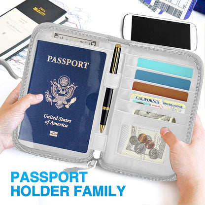 Viral Vault Leather Passport Holder — Genuine Leather, RFID Blocking & Air Tag Holder