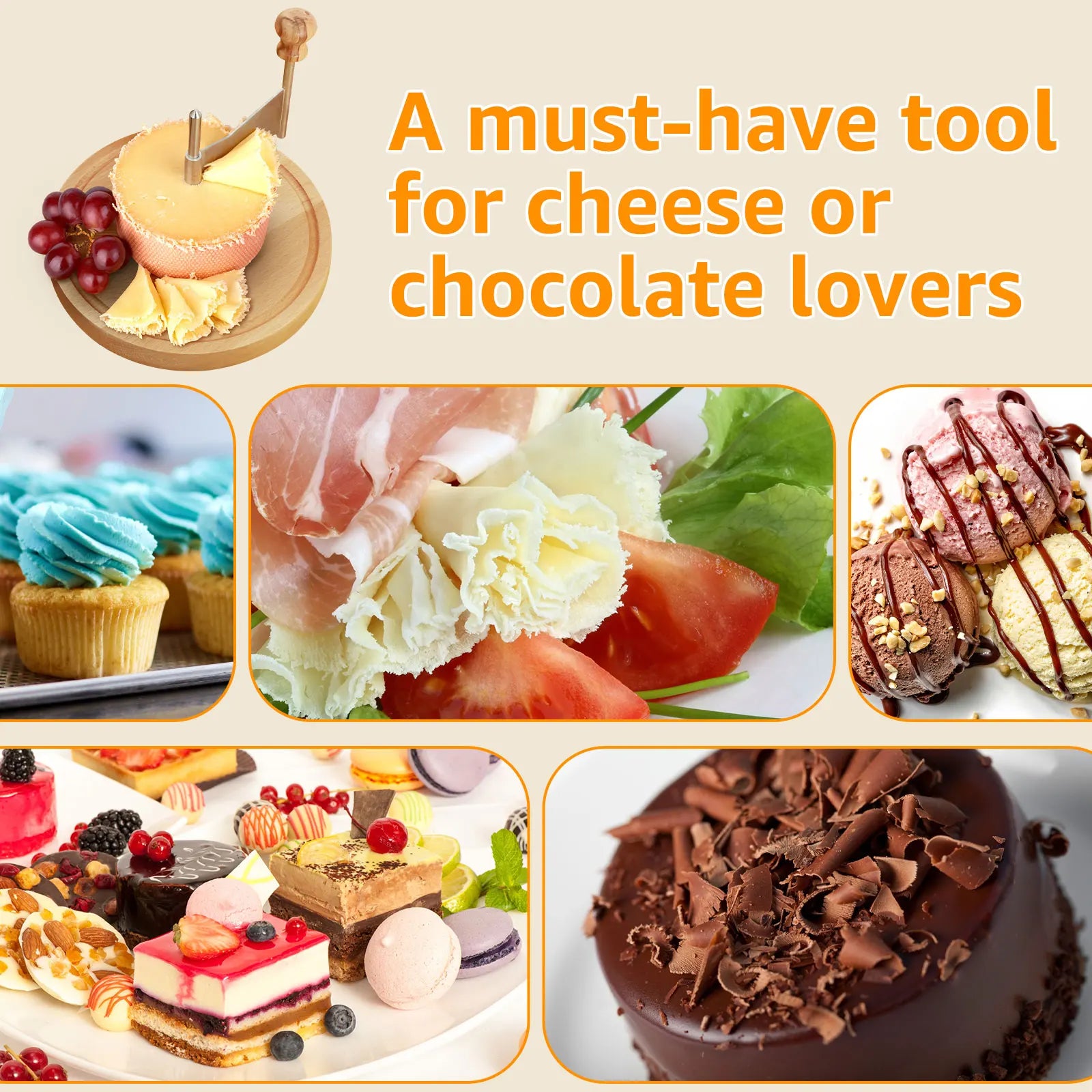 Elevate Your Culinary Creations with the Stainless Steel Cheese Curler and Shaver - Perfect for Cheese and Chocolate!