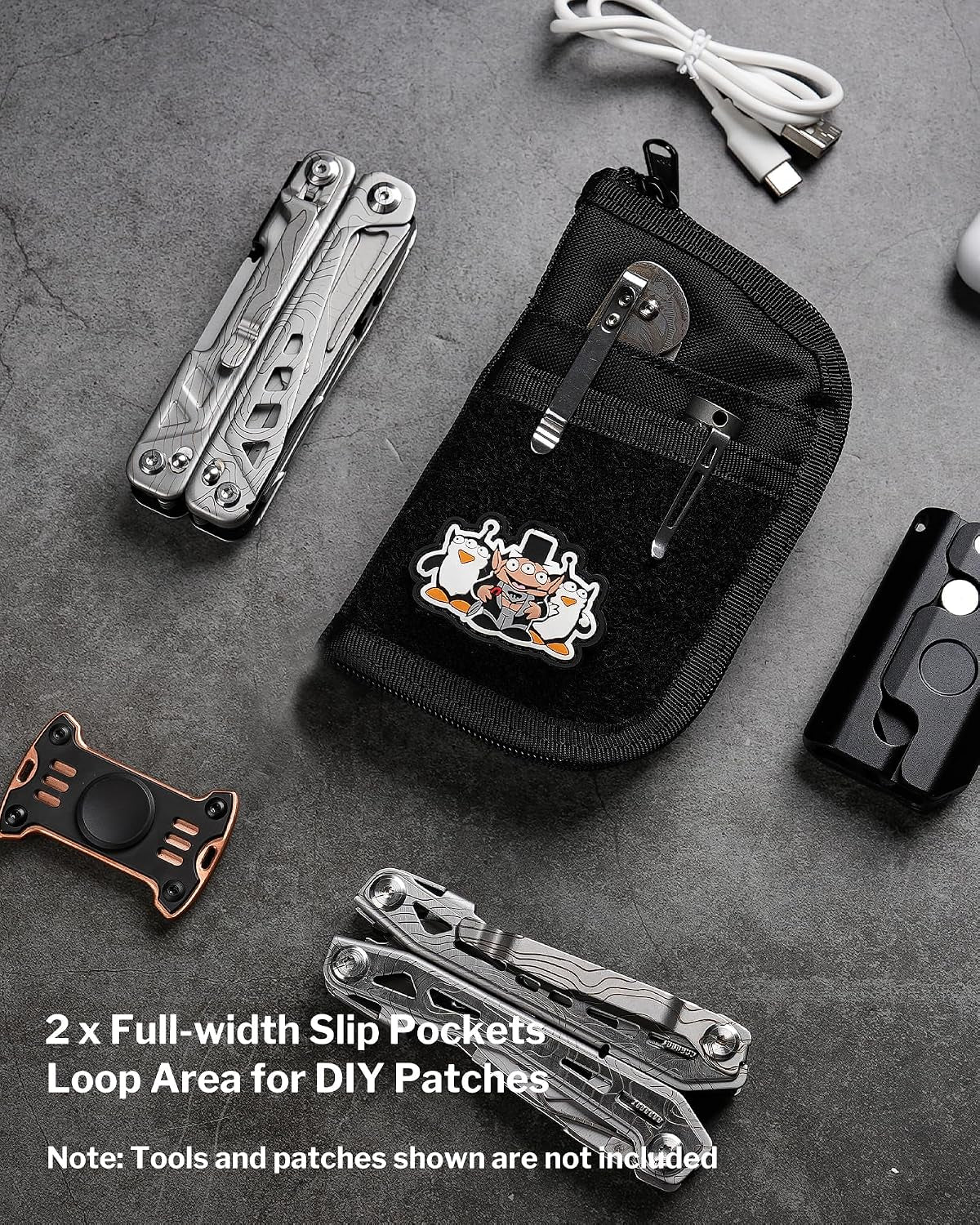 Viral Vault VE10 Compact EDC Organizer Pouch — 500D Fabric, YKK Zipper & Multi-Pocket Storage