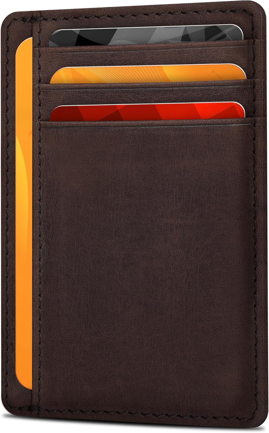 Viral Vault Slim Leather Wallet — Minimalist RFID-Blocking Front Pocket Card Holder