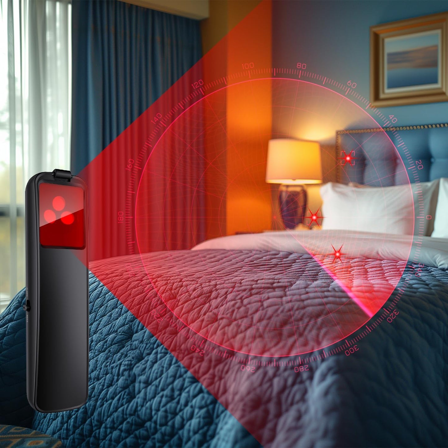 Upgraded Hidden Camera Detector - Ai-Powered Anti-Spy Device, GPS Tracker & Bug Detector, Portable RF Signal Scanner for Hotels, Travel, Home & Office (Black)