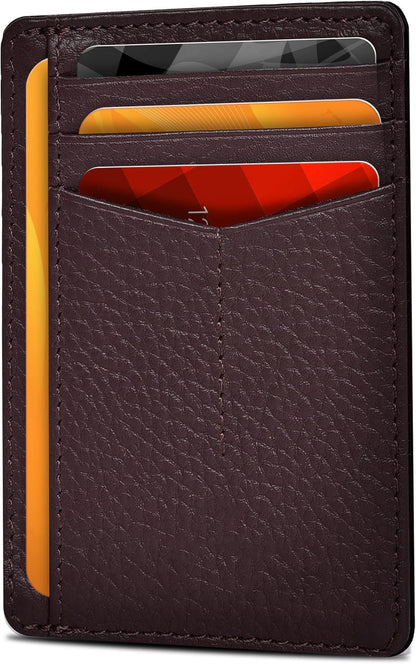 Viral Vault Slim Leather Wallet — Minimalist RFID-Blocking Front Pocket Card Holder