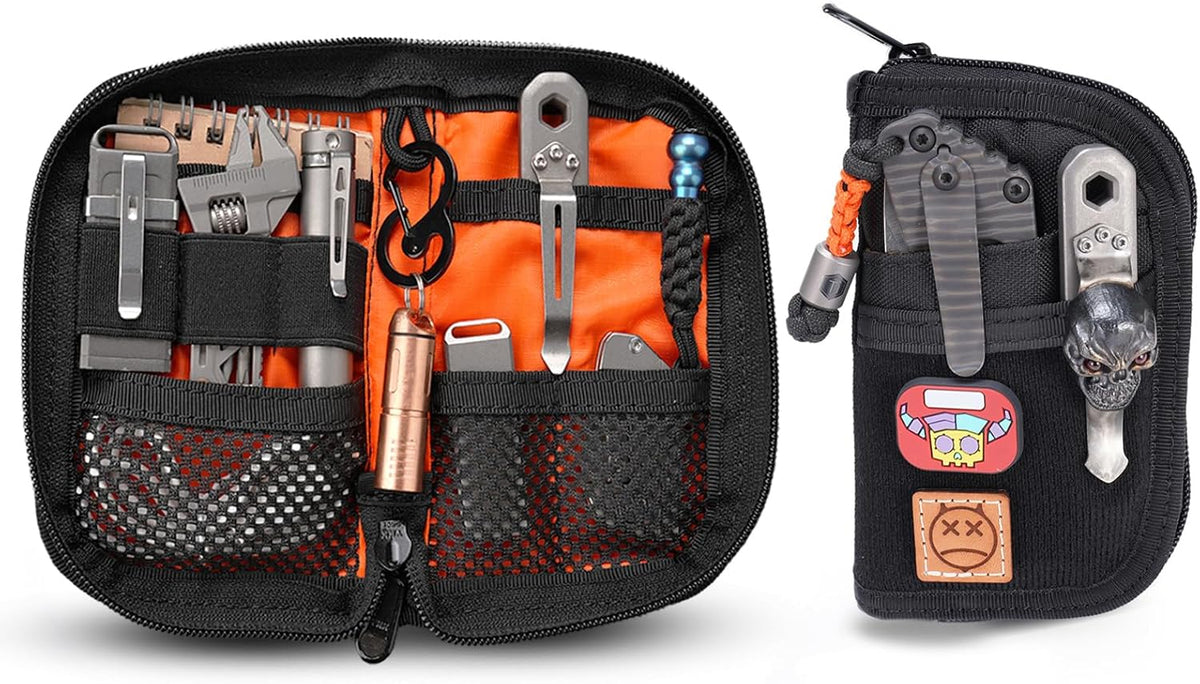 Viral Vault VE10 Compact EDC Organizer Pouch — 500D Fabric, YKK Zipper & Multi-Pocket Storage