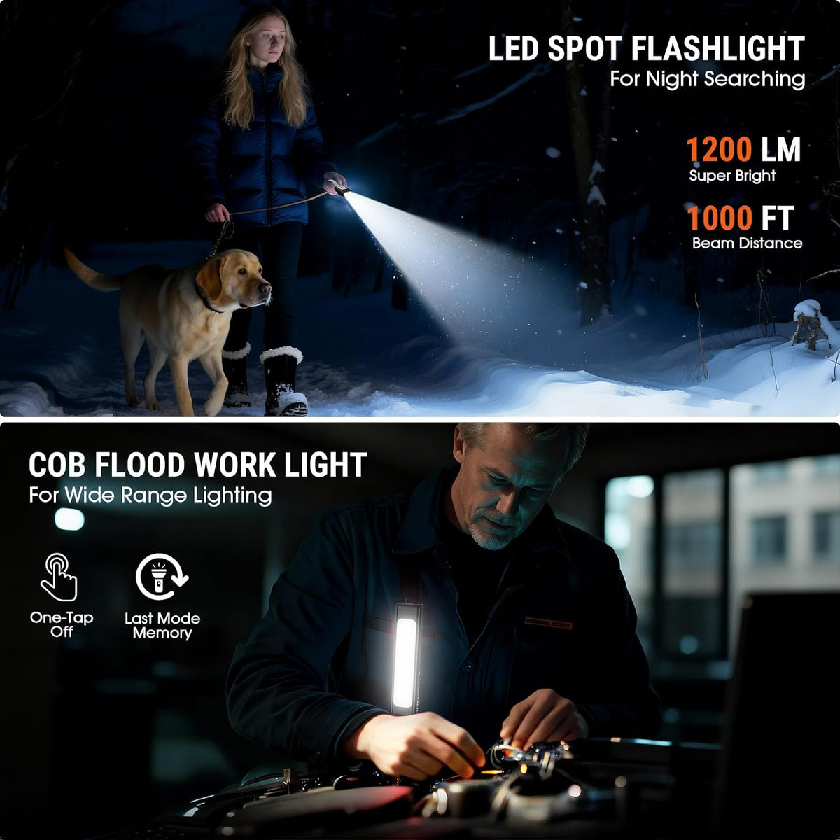 **Viral Vault 1200-Lumen Rechargeable EDC Flashlight — 9 Lighting Modes, Magnetic Base & USB-C Charging**
