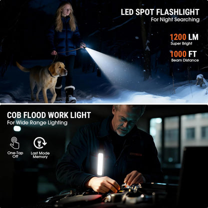 **Viral Vault 1200-Lumen Rechargeable EDC Flashlight — 9 Lighting Modes, Magnetic Base & USB-C Charging**