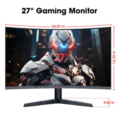 KOORUI 27 Inch Curved Gaming Monitor, 180Hz FHD Computer Monitors, 100% Srgb, Adaptive-Sync, 27E6CA