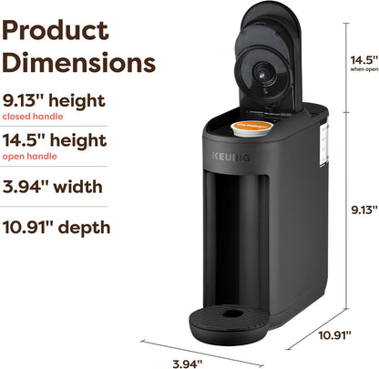 Keurig K-Mini Mate Single Serve Coffee Maker – Ultra-Compact 4” Width, Travel Mug Friendly, Ideal Holiday Gift for Small Spaces, Black