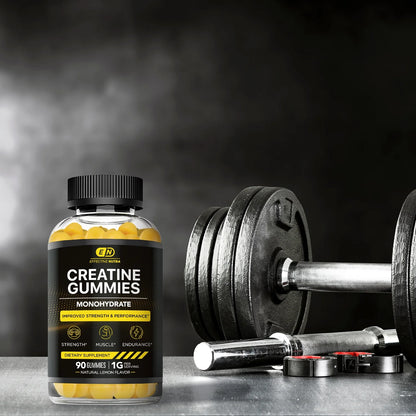 Effective Nutra Creatine Gummies for Men & Women - Creatine Monohydrate Gummies for Strength, Muscle, Energy - Natural Lemon Flavor (90Ct)