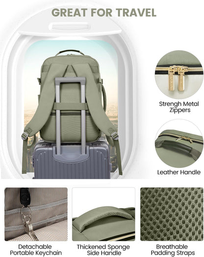 40L Travel Backpack for Women & Men, Airline Approved Carry on Luggage with 3 Packing Cubes, TSA Overnight Bags, Waterproof Personal Item Bag, Weekender Essentials Backpacks Fits 17" Laptop