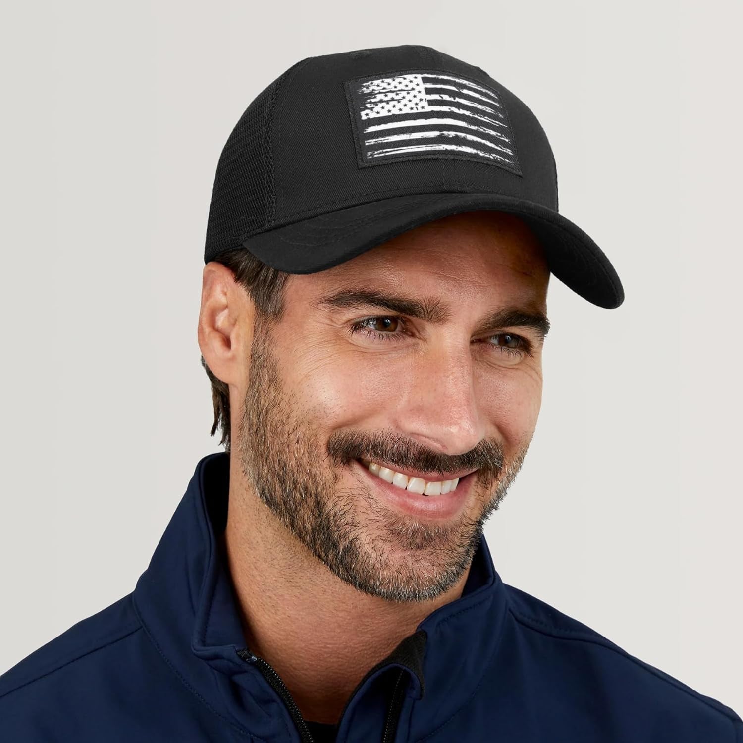 American Fish Flag Trucker Hat, Fishing Gifts for Men, Snapback Fishing Hat Perfect for Fishing and Daily Use