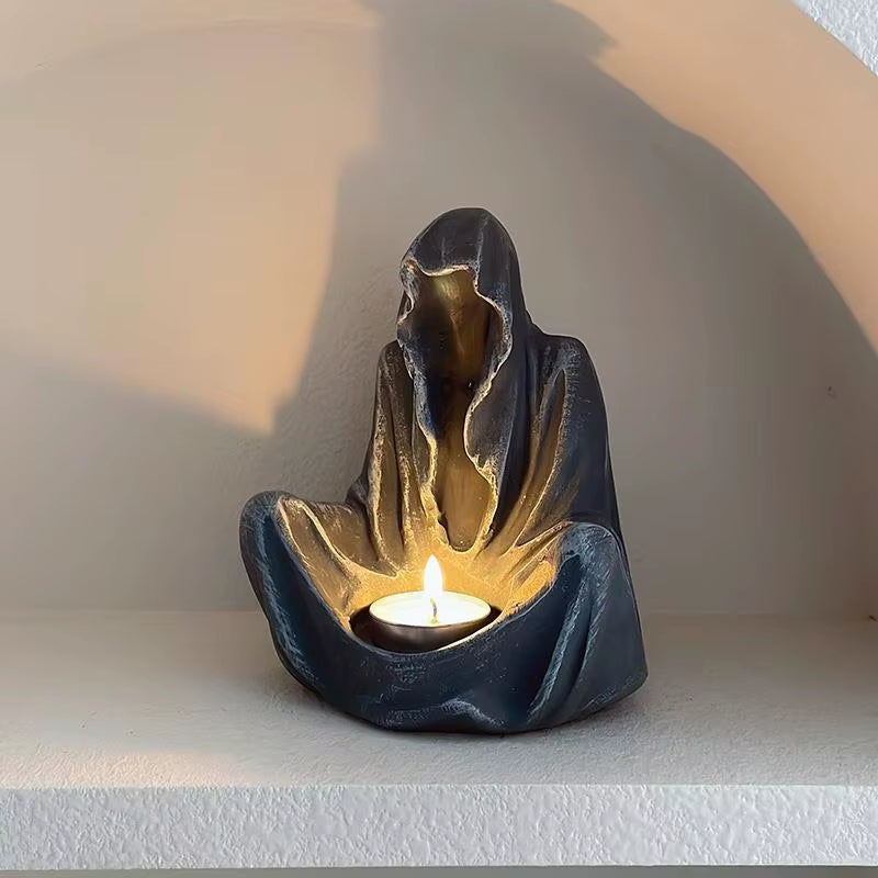 Nordic Ghost Wizard Candle Holder Creative Resin Niche Creative Ornament Halloween Ghost Party Atmosphere Decoration