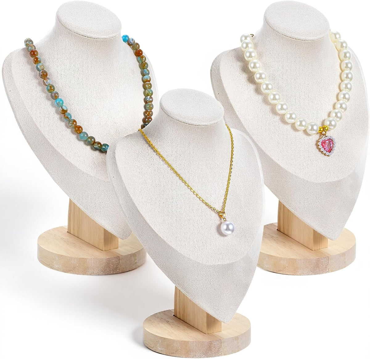 Viral Vault™ Luxe Display™ — 3-Piece Jewelry Necklace Display Stand Set
