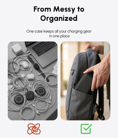 Viral Vault Wireless Charger Travel Case — Hard-Shell Organizer for Hicober 3-in-1 Charging Station