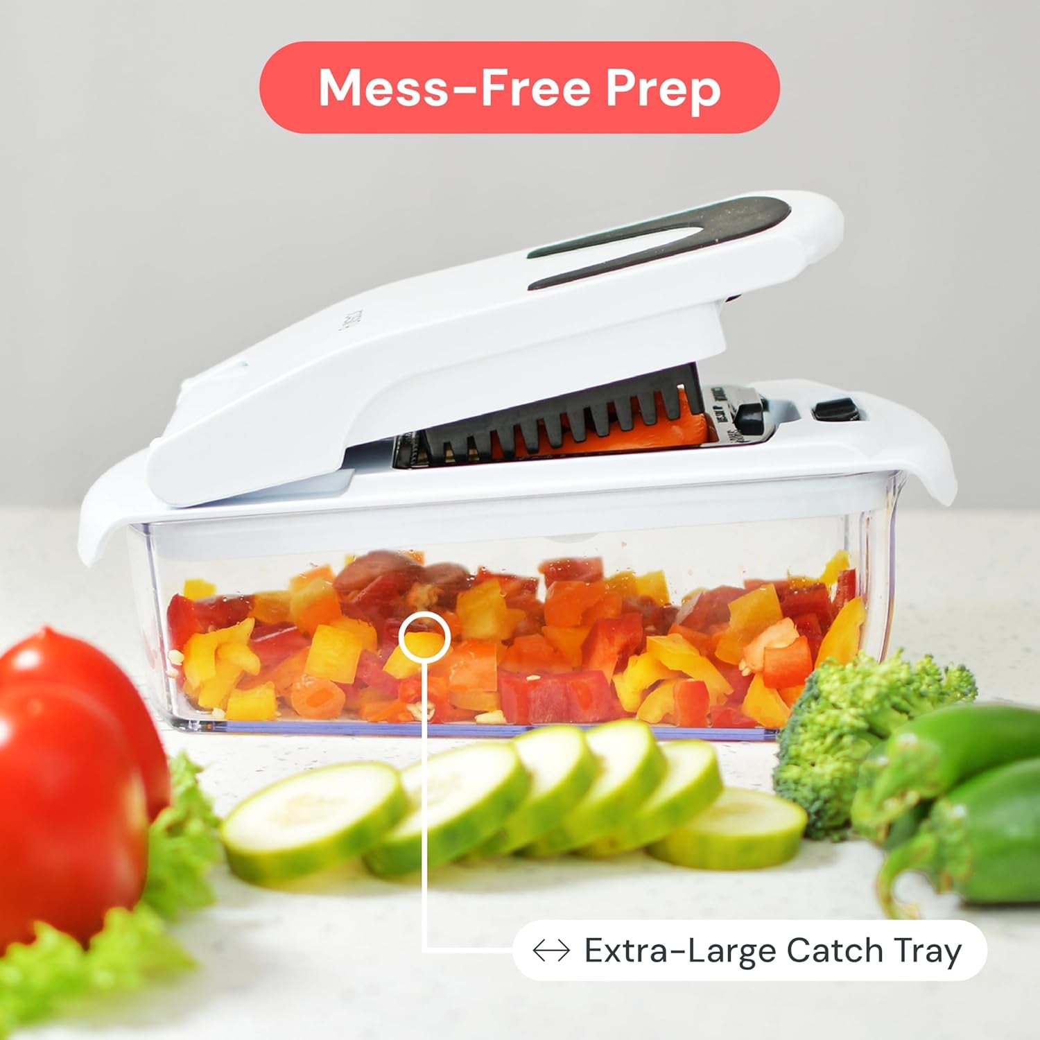 the Original Pro Chopper - Vegetable Chopper and Spiralizer, Food Chopper with Container, Fruit Slicer, Kitchen Gadgets & Accessories, Home Essentials (4 in 1, White)