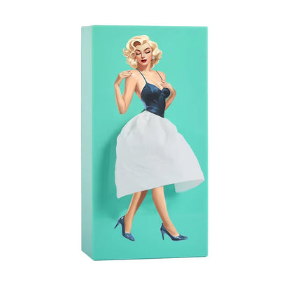 Luxurious Tabletop Decorative Piece - Anime Girl Tissue Dispenser with Elegant Fluffy Skirt Tissue Box Car Tissue Holder