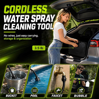 6-In-1 Portable Cordless Pressure Washer Battery Powered, 1300 PSI Cordless Power Washer Portable with 2 X 4.0Ah Batteries, Handheld Pressure Washer for Car and Garden Cleaning - 1PCS