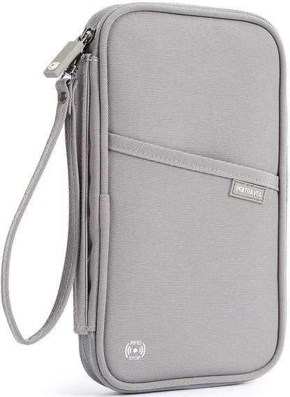 RFID-Blocking Travel Wallet & Passport Organizer with Removable Wrist Strap