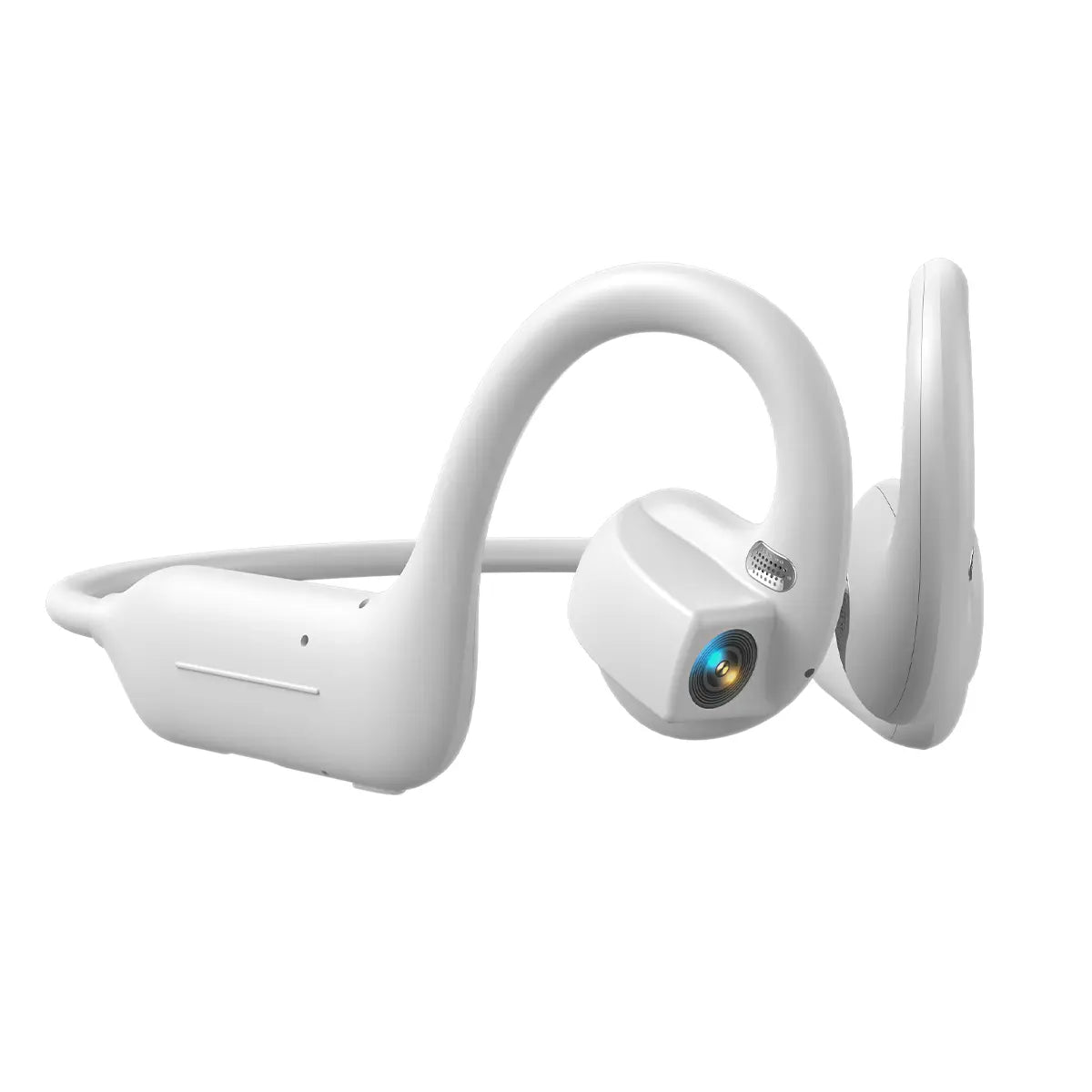 E12 Bone Conduction Bluetooth Headphones with 8MP EIS Stabilized Camera, 160+ Languages Instant Translation, Touch & Button Control, IP54 Waterproof Wearable Headset for Outdoor Cycling Vlog Recording Sports & Daily Communication