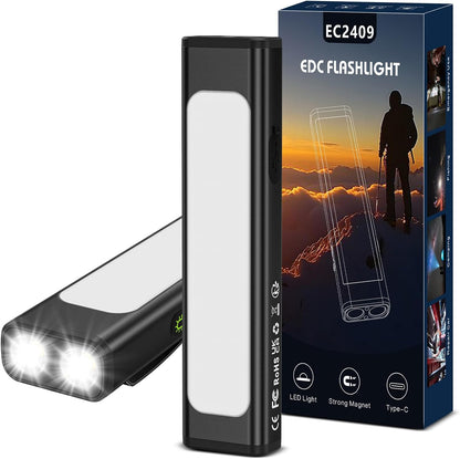 **Viral Vault 1200-Lumen Rechargeable EDC Flashlight — 9 Lighting Modes, Magnetic Base & USB-C Charging**