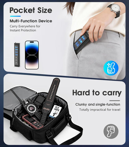 AI Hidden Camera Detector,High Precision Bug & Wifi Scanner Finder,All in One Hidden Devices Detector with 6 Sensitivity Levels & 4 Detection Modes,Gps Trackers for Hotel,Bathroom,Office,Car&Travel