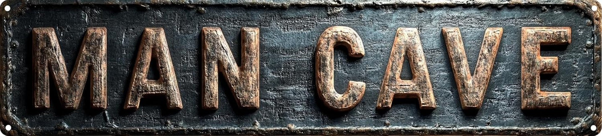 Vintage Tin MAN CAVE Sign Retro Metal Sign,Suitable for Home, Cafe, Club, Bar, Garage, Gym, Restaurant Plaque 4X16 Inch
