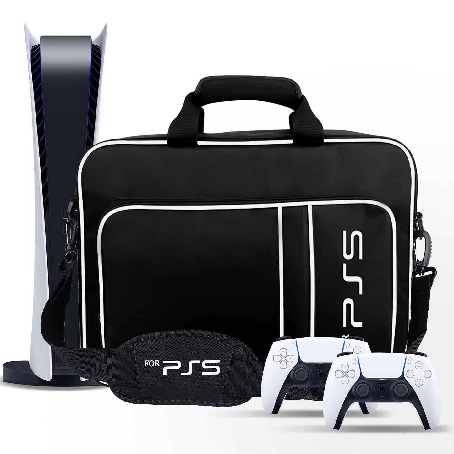 PS5 Travel and Protective Case for Console, Controllers, Game Cards, and Headset - Compatible with PS5 Disc and Digital Editions