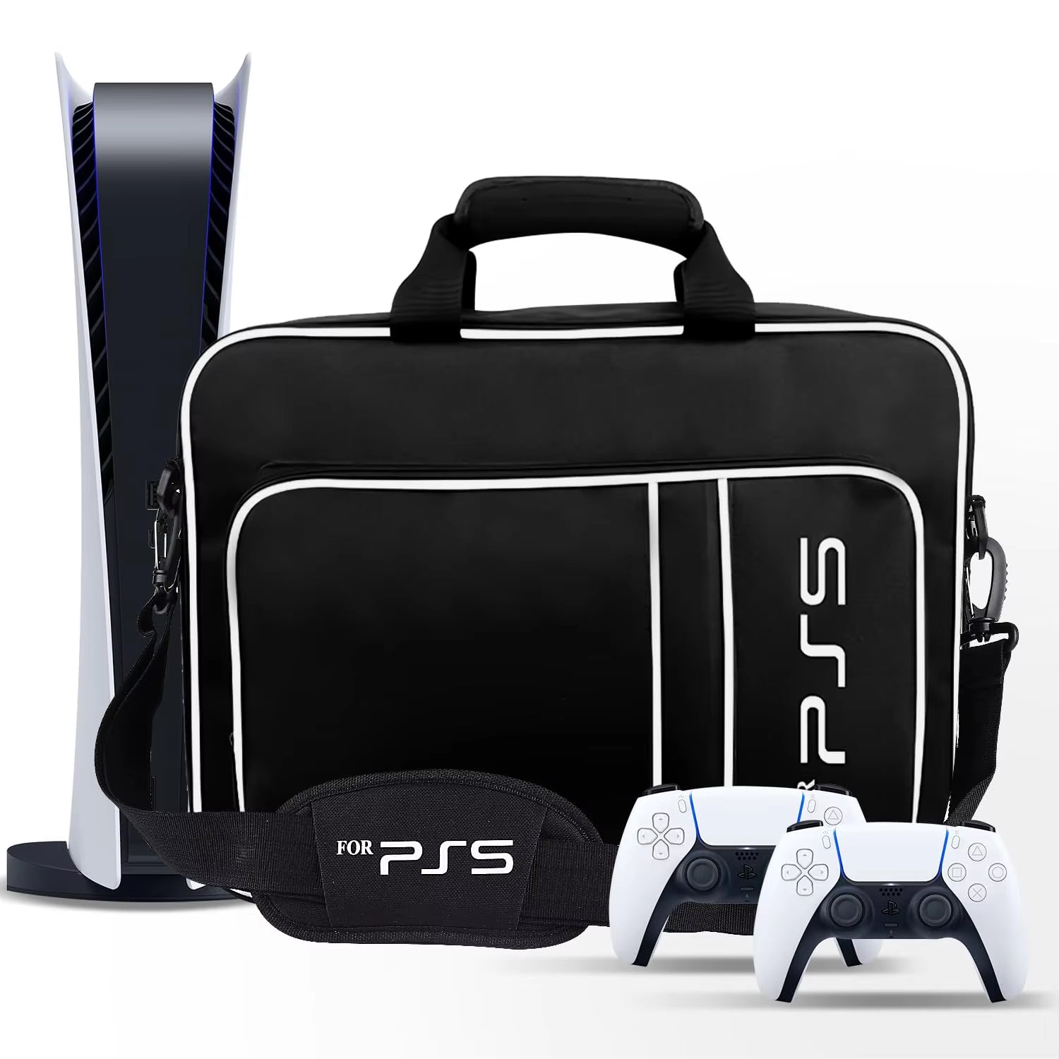 PS5 Travel and Protective Case for Console, Controllers, Game Cards, and Headset - Compatible with PS5 Disc and Digital Editions