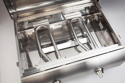 Chef'S Style Tabletop Portable Propane Gas Grill, 20,000 BTU Stainless Steel 2-Burner Outdoor BBQ Grill for Camping, Tailgates, BBQ, Hassle-Free Setup