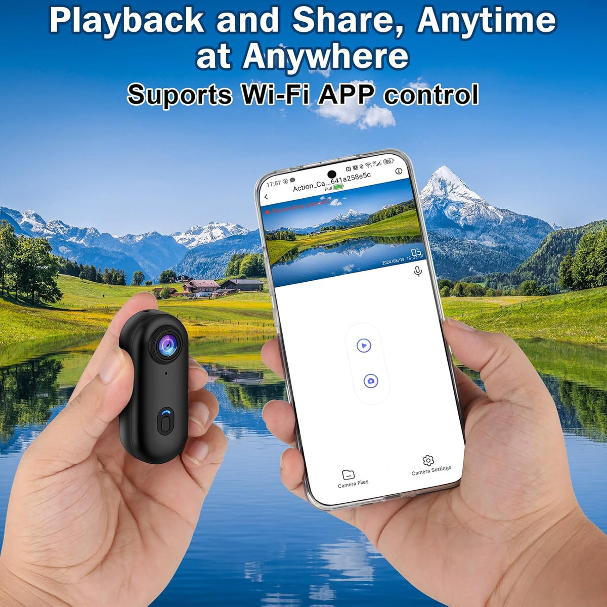 I3 4K Thumb Action Camera, Tiny Size, Mount Anywhere, Small Body Camera