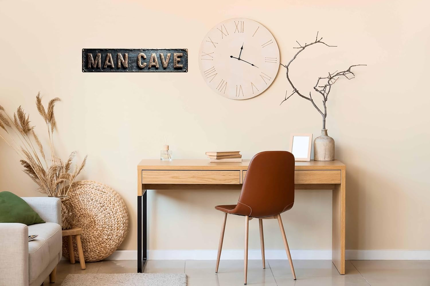 Vintage Tin MAN CAVE Sign Retro Metal Sign,Suitable for Home, Cafe, Club, Bar, Garage, Gym, Restaurant Plaque 4X16 Inch