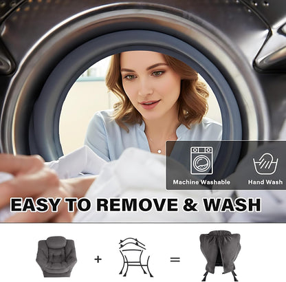 Tiita Lazy Chair with Ottoman, Modern Large Accent Lounge Chair, Leisure Sofa Armchair with Ottoman, Reading Chairs with Footrest for Bedroom, Living Room, Dorm Rooms, Garden