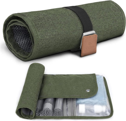 Men's Roll-Up Travel Toiletry Bag – 13 Pockets, Hanging Design & Wet-Dry Storage