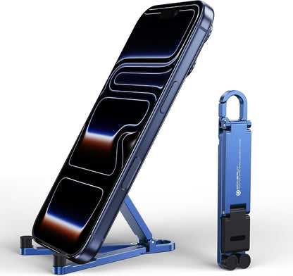 Mini Aluminum Foldable Phone Stand with Keychain – 180° Adjustable Desk Holder