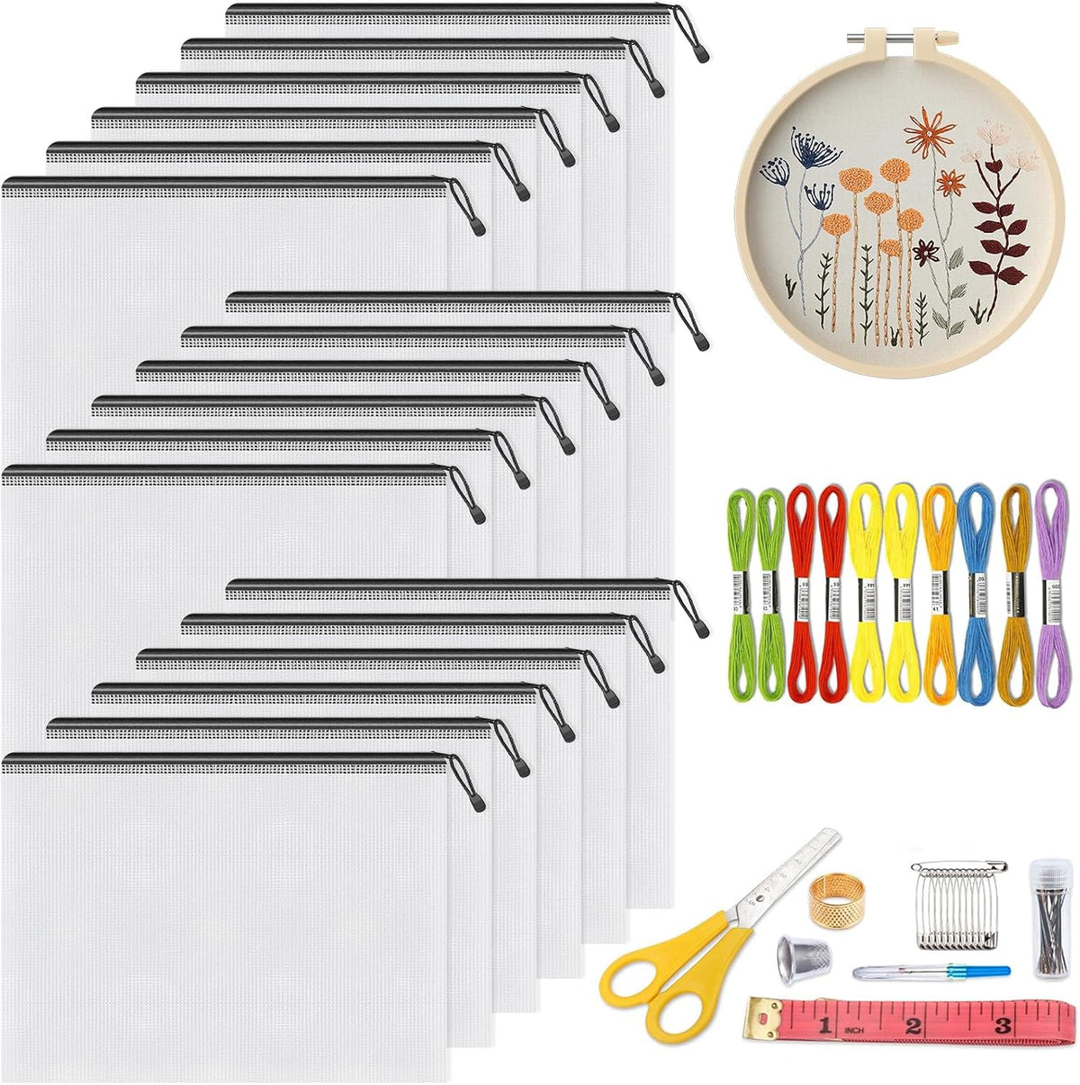 18-Pack Clear PVC Zipper Storage Bags – Large Reusable Organizer Pouches