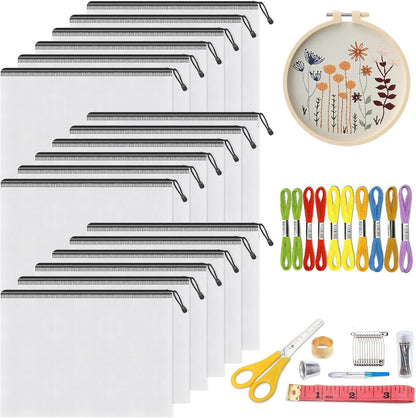 18-Pack Clear PVC Zipper Storage Bags – Large Reusable Organizer Pouches