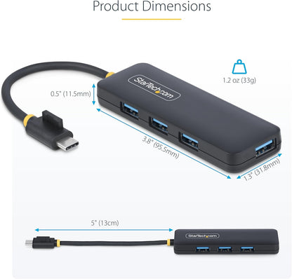 4-Port USB-C Hub with USB 3.0 – 5Gbps High-Speed Data Transfer