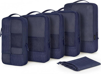 6-Piece Compression Packing Cubes Set – Space-Saving Travel Organizers