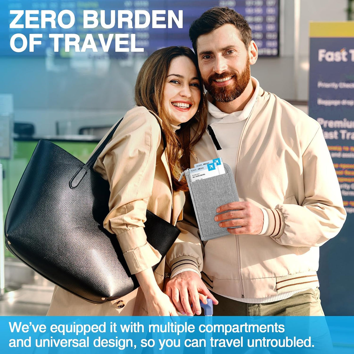 Viral Vault Leather Passport Holder — Genuine Leather, RFID Blocking & Air Tag Holder