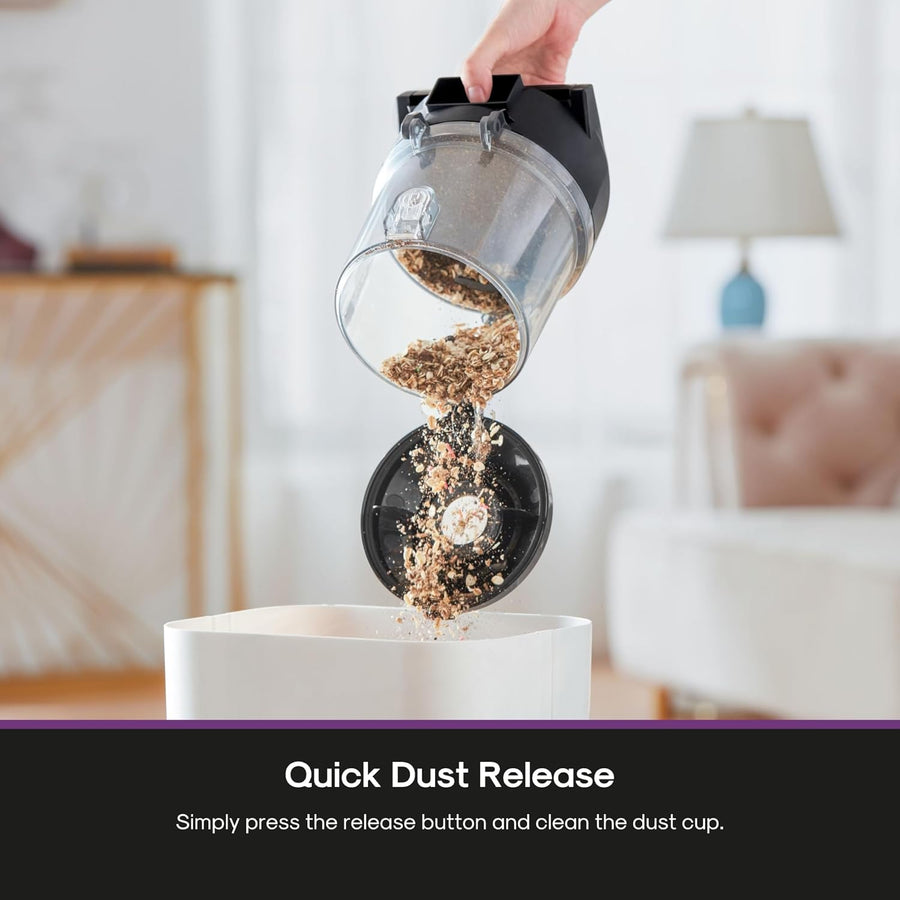 Eureka Bagless Canister Vacuum Cleaner, 1100W High Power Vacuum Cleaner for Carpets and Hard Floors HEPA Filter Extension Tube 2-In-1 Crevice Tool Floor Nozzle, NEN121WH