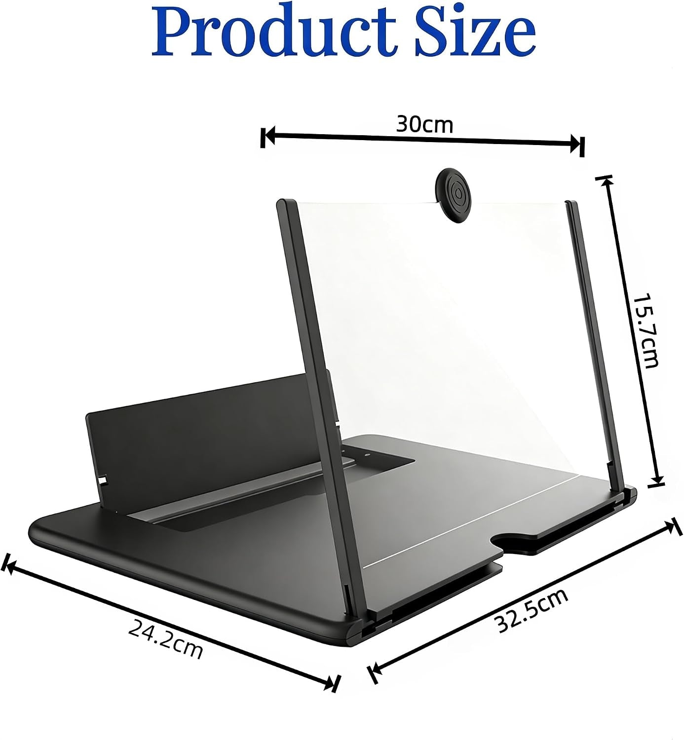 16-Inch Black Foldable Phone Screen Magnifier for Movies & Gaming | Optical Enlarger for Movies & Gaming, Great Gift Choice for Family & Friends