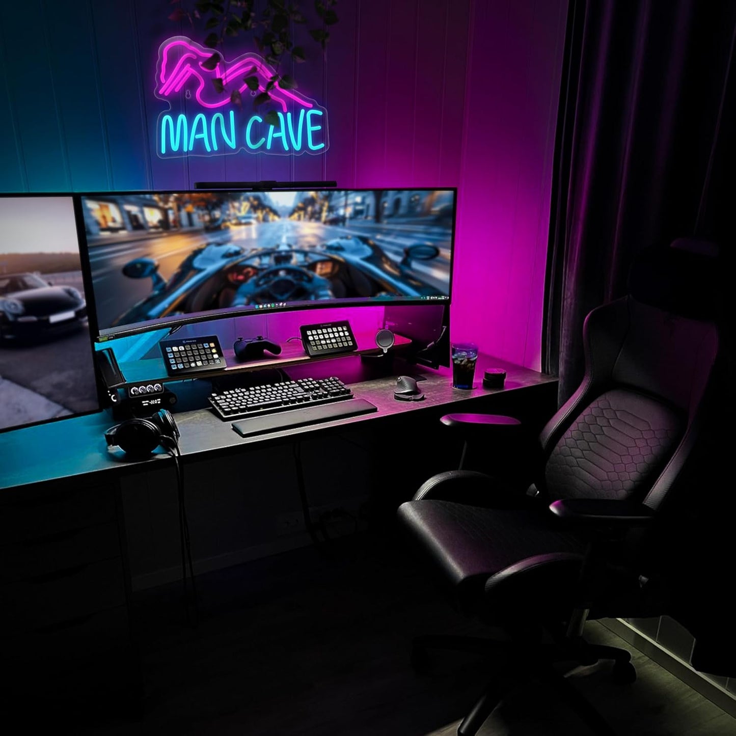 Man Cave Neon Signs Man Cave Neon Lights Sign USB Powered Dimmable LED Light for Bedroom Game Room Bar Pub Club Wall Decor Party