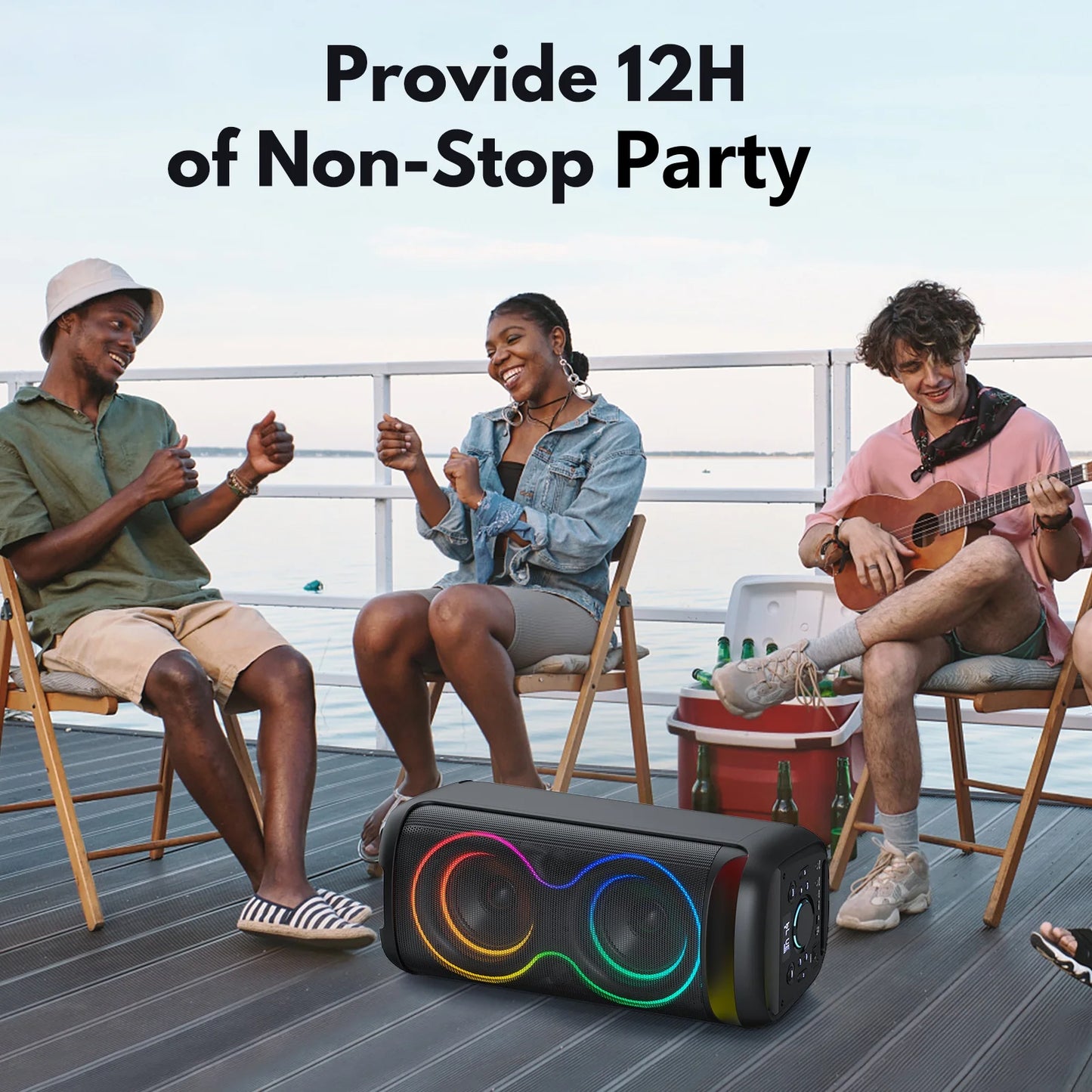 JYX T20 Bluetooth Party Speaker | Portable PA System with Dual 6.5" Subwoofers, RGB Lights & Karaoke