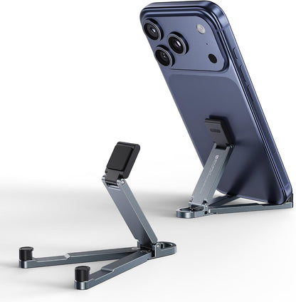 Mini Aluminum Foldable Phone Stand with Keychain – 180° Adjustable Desk Holder