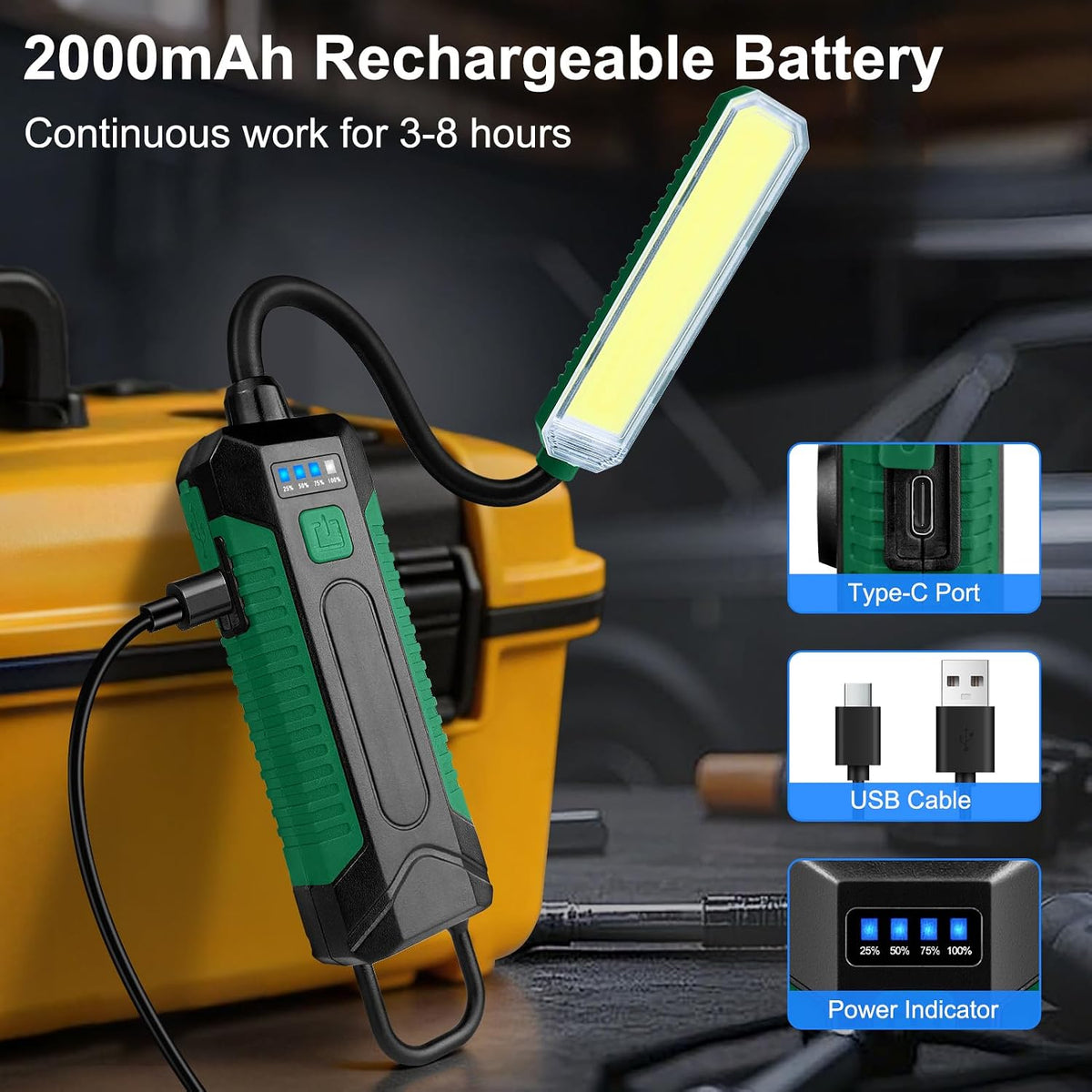 Viral Vault Flex Beam Rechargeable Magnetic Work Light