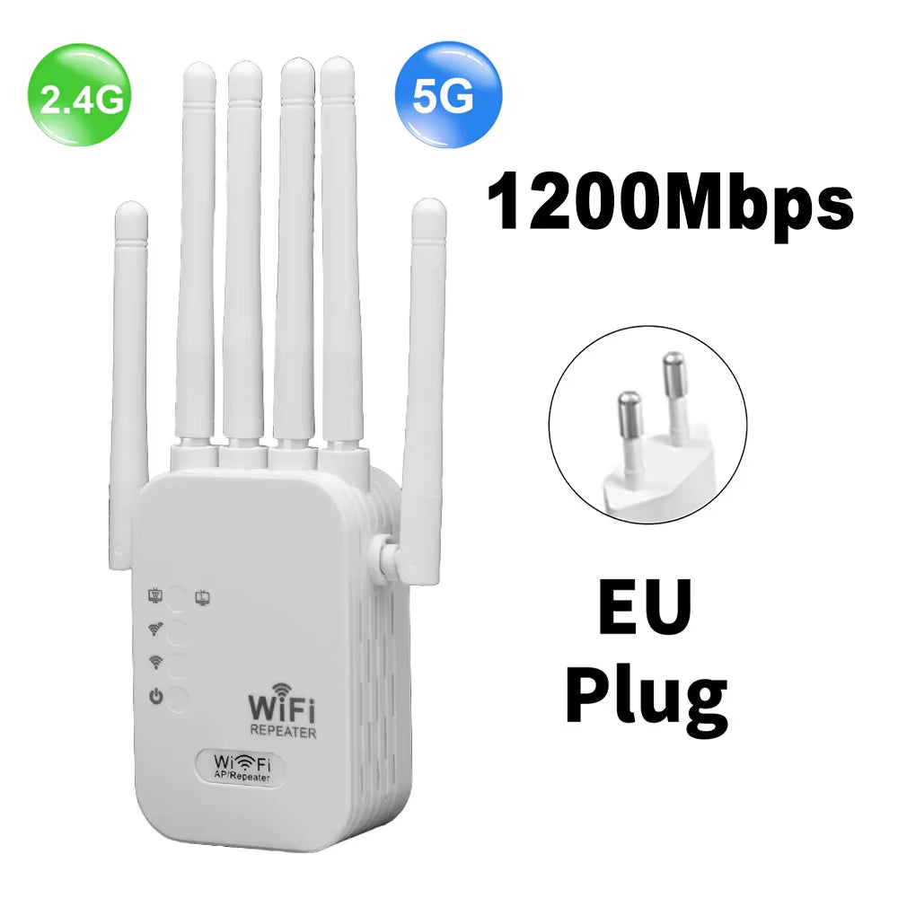 Kebidumei 1200Mbps Dual-Band Wireless WiFi Repeater and Signal Booster, 802.11ac Network Amplifier