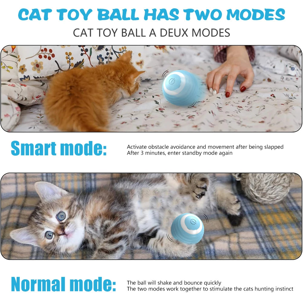 Vault Pet Finds™ Smart Interactive Rolling Cat Ball Cat Interactive Ball Electric Automatic Rolling Ball Smart Toys for Cats Smart Cat Toy Rotating Ball Cat Game Accessories