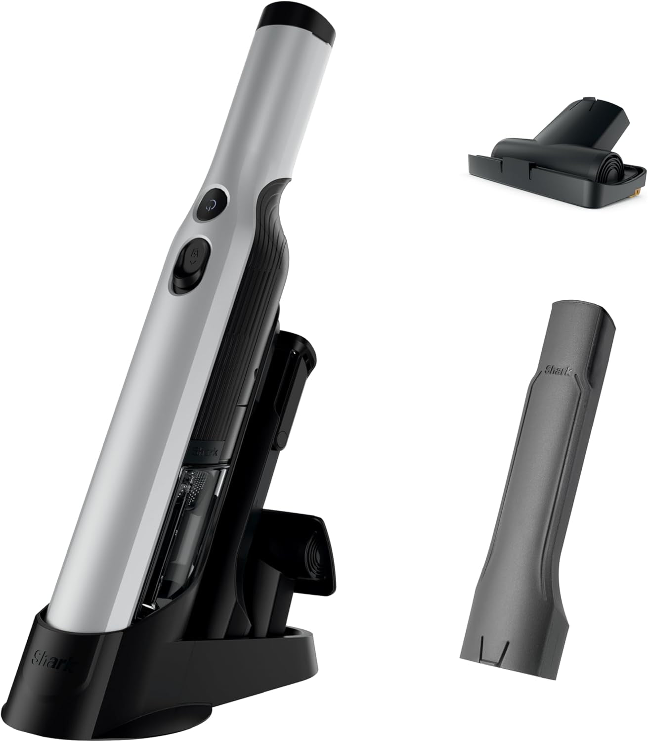 Shark WV201 WANDVAC Handheld Vacuum, Lightweight at 1.4 Pounds with Powerful Suction, Charging Dock, Single Touch Empty and Detachable Dust Cup,Graphite, Slate