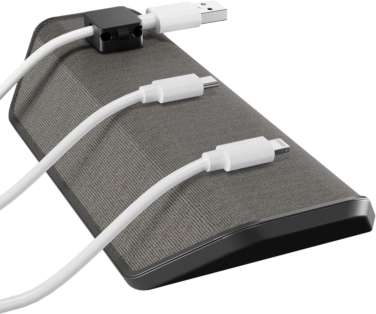 Viral Vault Magnetic Cable Holder — Weighted Base & 3 Magnetic Cable Clips